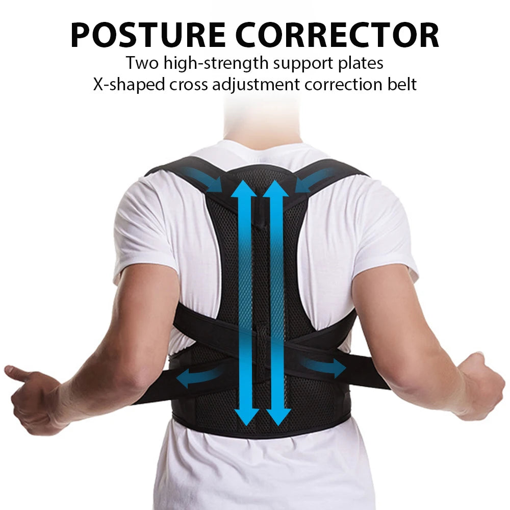 Lumbar Support Back Brace and Adjustable Shoulder Posture Corrector for Scoliosis Relief for Men and Women