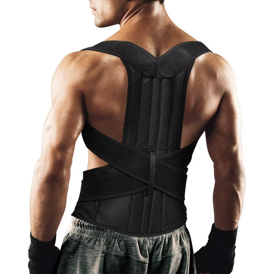 Lumbar Support Back Brace and Adjustable Shoulder Posture Corrector for Scoliosis Relief for Men and Women